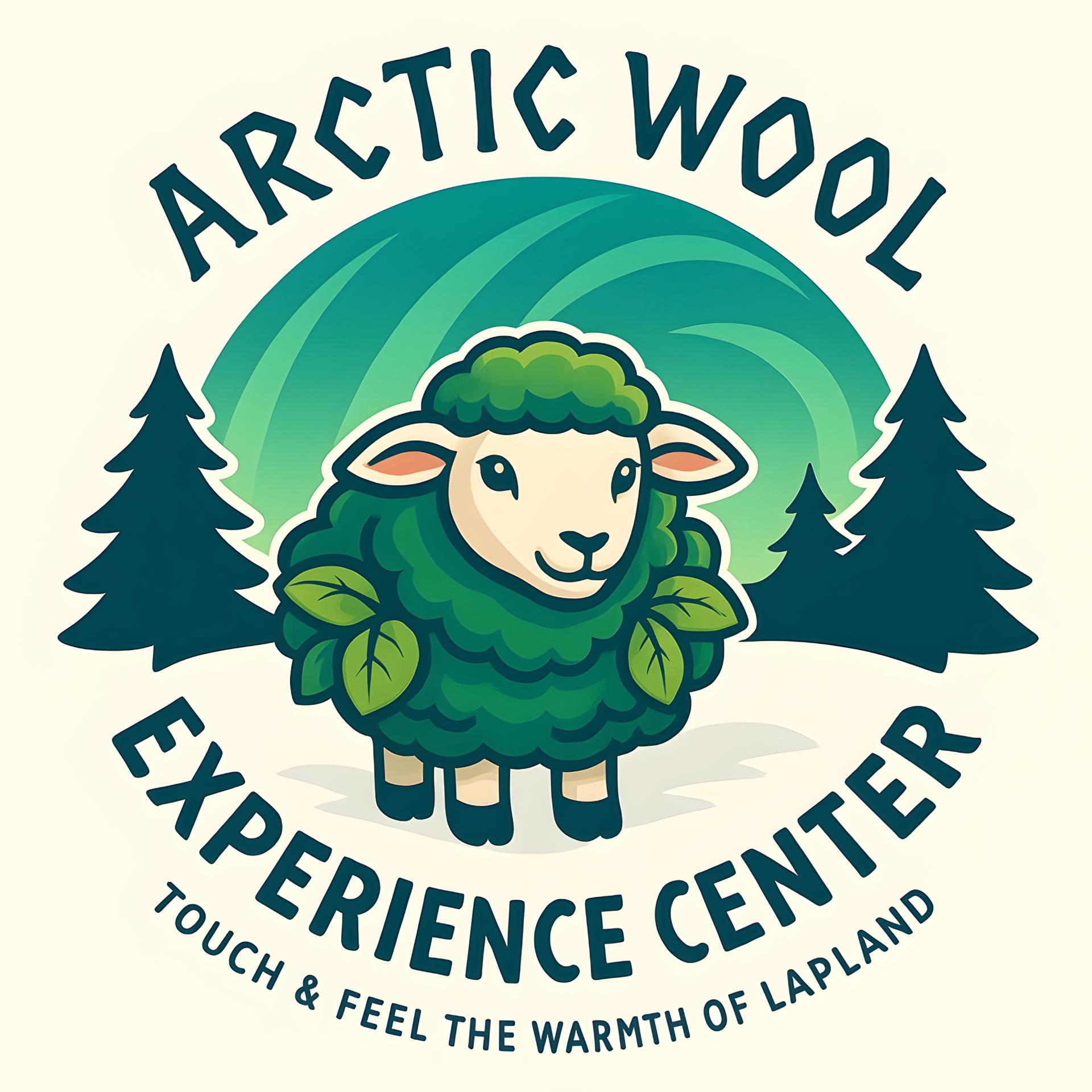 Lammas jonka ympärillä on teksti Arctic wool experience center